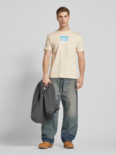 Alpha Industries T-Shirt mit Label-Print Offwhite 1