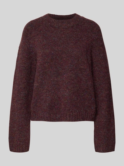 VERO MODA Regular fit gebreide pullover met wol, model 'INGRID' Bordeaux gemêleerd - 2