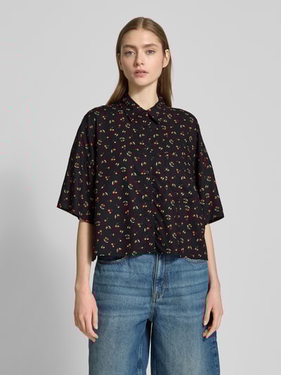 Review Relaxed fit overhemdblosue met 1/2-mouwen Zwart - 4