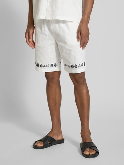 WOODBIRD Korte broek met elastische band, model 'MING' Wit - 4