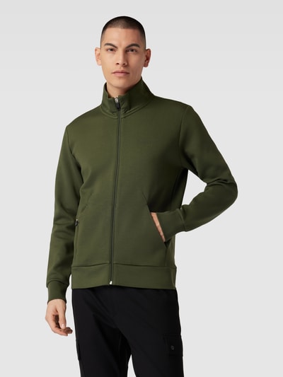 BOSS Green Sweatjacke mit Eingrifftaschen Modell 'Skaz' Oliv 4