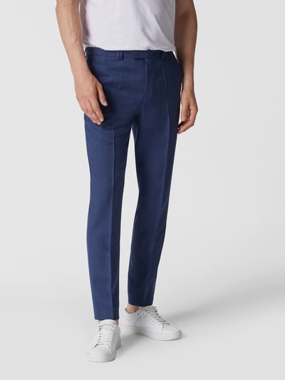 HUGO Extra slim fit pantalon van zuivere scheerwol, model 'Hesten' Marineblauw - 4