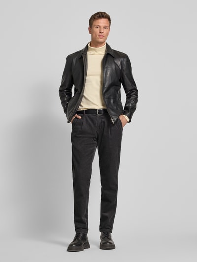 Marc O'Polo Tapered fit corduroy broek van puur katoen, model 'OSBY PLEATS' Antraciet - 1