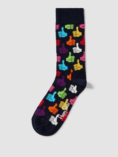 Happy Socks Skarpety ze wzorem na całej powierzchni model ‘THUMBS’ Granatowy 1