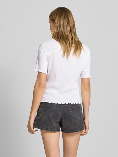 Marc O'Polo Denim Slim fit T-shirt van geribde jersey Wit - 5