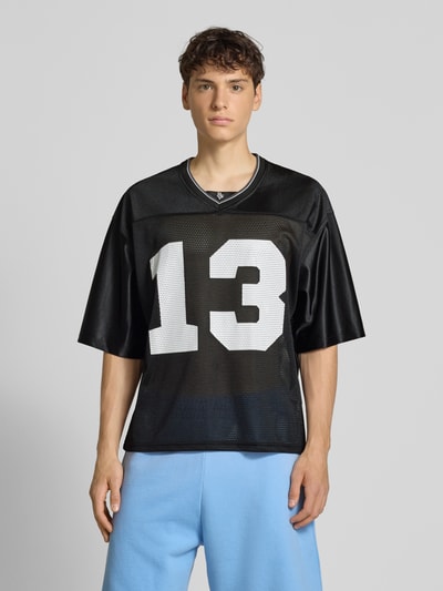 REVIEW Tricot met labelstitching Zwart - 4