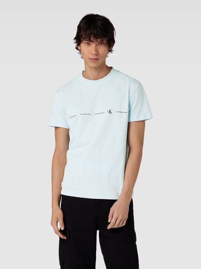 Calvin Klein Jeans T-Shirt mit Logo-Print Hellblau 4
