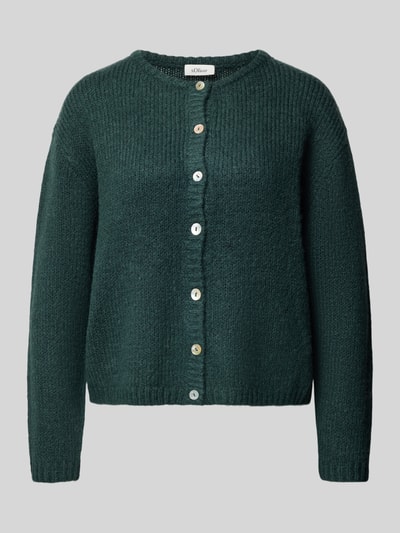 s.Oliver RED LABEL Regular fit gebreid jack van alpaca Donkergroen - 2