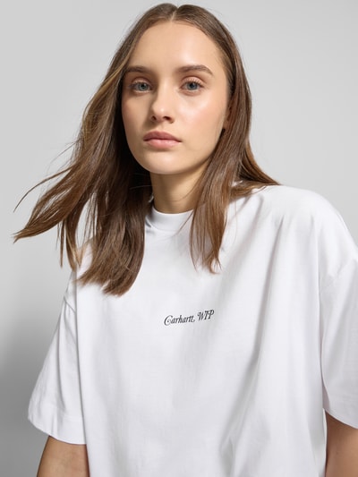 Carhartt Work In Progress Oversized T-shirt met labelprint, model 'Harttbreaker' Wit - 3