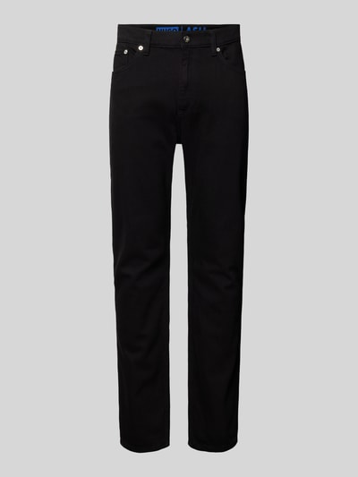 Hugo Blue Slim fit jeans in 5-pocketmodel, model 'Ash' Zwart - 2