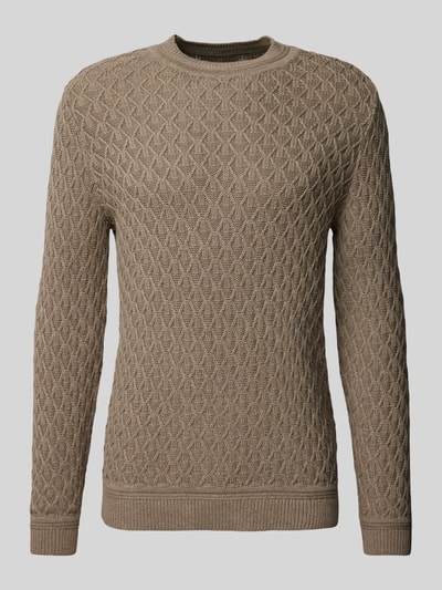 GABBA Gebreide pullover met ronde hals, model 'AKSLA' Lichtbruin - 2