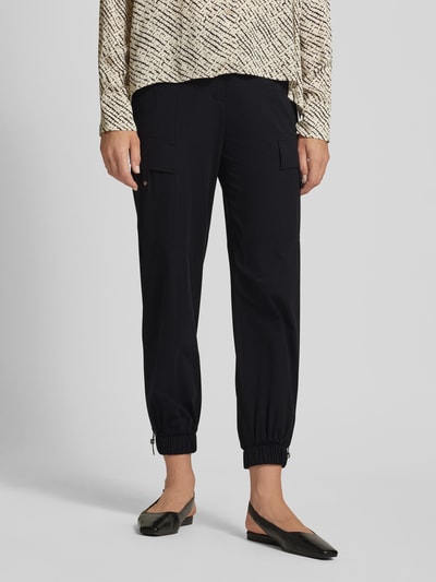 Marc Cain Relaxed fit stoffen broek met labelapplicatie Zwart - 4