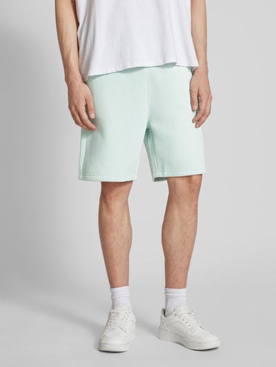 Tom Tailor Denim Relaxed fit sweatshorts met labelprint Lichtgroen - 4