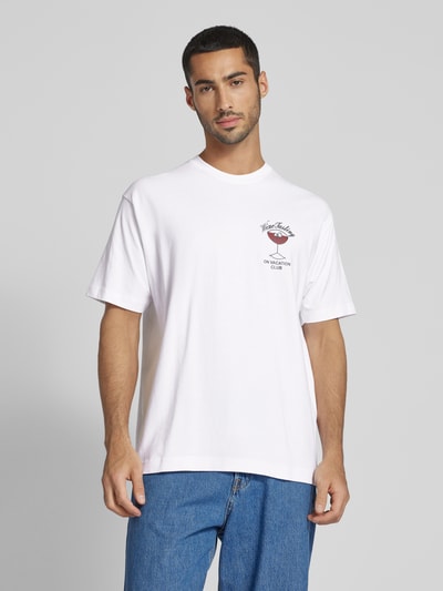 On Vacation T-shirt z okrągłym dekoltem model ‘Team Red Wine' Biały 4