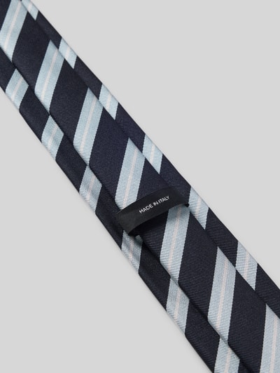 Produktfoto, Krawatte aus Seiden-Mix Modell 'H-Tie 7,5 CM-262' von BOSS, blau mit hellblauen Streifen, glatte Struktur, Herren Krawatte von BOSS