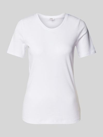 s.Oliver RED LABEL Slim Fit T-Shirt aus reiner Baumwolle in Interlockjersey-Qualität Weiss 2