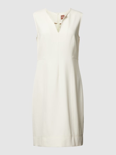 BOSS Knielange jurk met V-hals, model 'Duwa' Offwhite - 2