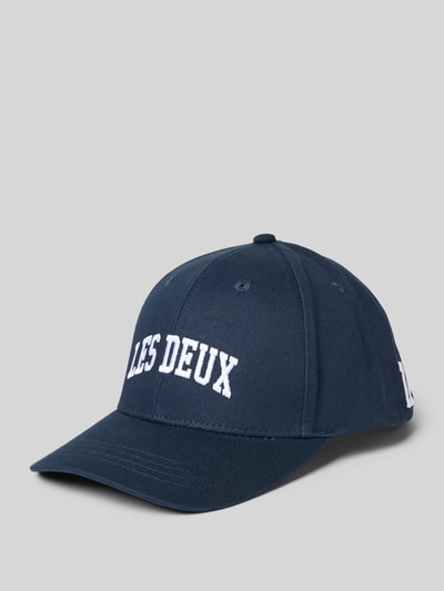 Les Deux Baseballpet met labelstitching Donkerblauw - 1