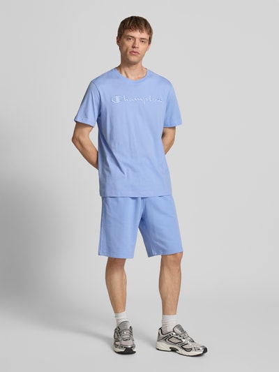 CHAMPION Relaxed fit sweatbermuda met logostitching, model 'ICONS' Lichtblauw - 1