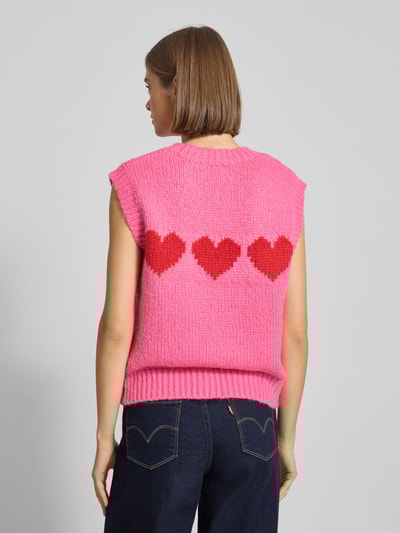 Pieces Regular Fit Pullunder aus grobem Strick Modell 'JOVE' Pink Melange 5