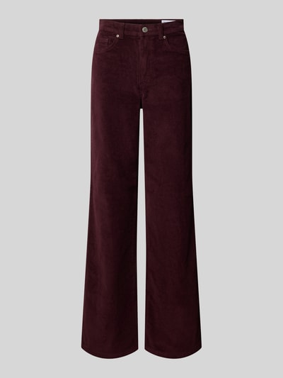 VERO MODA Wide leg broek van katoenmix model 'TESSA' Donkerrood - 1