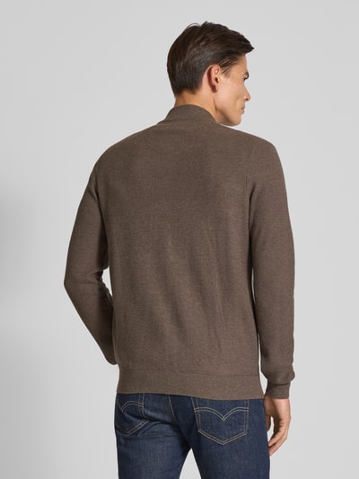 Fynch-Hatton Strickjacke mit Logo-Stitching Mittelbraun 5
