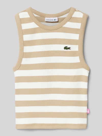 Lacoste Tanktop mit Logo-Badge Beige 1