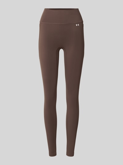 Under Armour Slim Fit Sport-Leggings mit Logo-Print Dunkelbraun 1