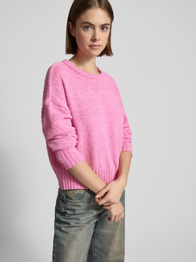 Only Loose Fit Strickpullover mit weichem Garn Modell 'TERESA' Pink 3