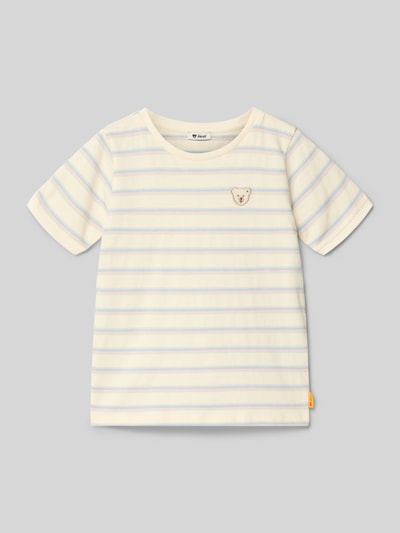 Produktfoto, Regular Fit T-Shirt mit Logo-Stitching von Steiff z mieszanki bawełny, okrągły dekolt, elastyczne zakończenia rękawów, długość tyłu 42 cm w rozmiarze 116