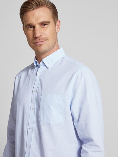 Christian Berg Men Freizeithemd mit Button-Down-Kragen und Streifenmuster Bleu 3