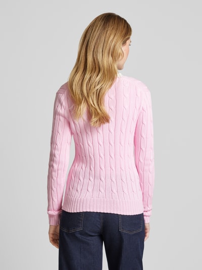 Polo Ralph Lauren Strickpullover mit Logo-Stitching Modell 'KIMBERLY' Rosa 5