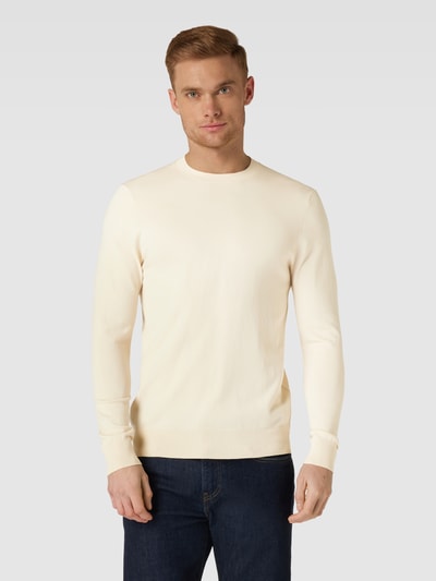 Profuomo Gebreide pullover met ronde hals Offwhite - 4