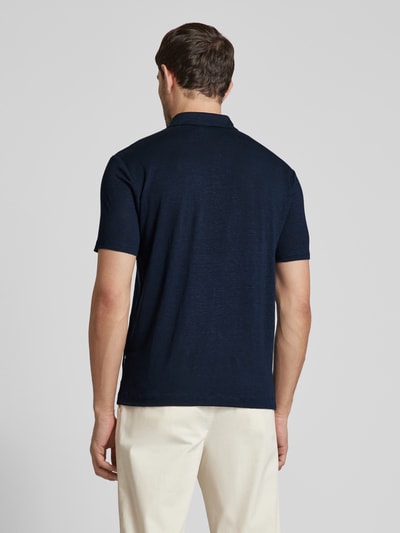 OLYMP Level Five Regular fit poloshirt van een mix van linnen en elastaan Marineblauw - 5