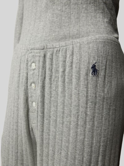 Polo Ralph Lauren Regular Fit Pyjama mit Logo-Stitching Modell 'Pointelle' Hellgrau 2