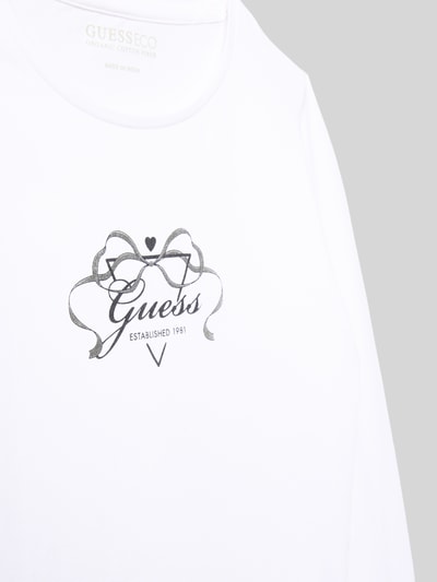 Guess Longsleeve mit Label-Print Weiss 2