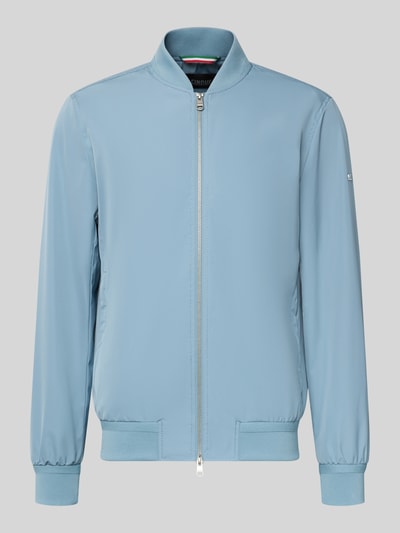 Produktfoto, Regular Fit Jacke mit Stehkragen Modell 'Rapid' von CINQUE in Hellblau, zweiwege-reißverschluss, elastyczne wykończenia, długość tyłu w rozmiarze M: 69 cm, szerokość ramion w rozmiarze M: 46 cm, szerokość klatki piersiowej w rozmiarze M: 55 cm, długość rękawa w rozmiarze M: 70 cm, gładka faktura