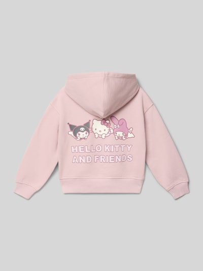 Produktfoto, Hoodie mit Kapuze von Mango in Rosa aus Reine Baumwolle mit Lockerer-Schnitt, Kapuze, Motiv-Stitching und Gerippte-Abschlüsse