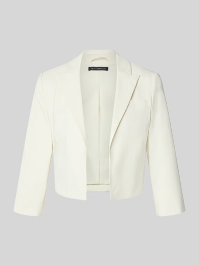 Produktfoto, Cropped Blazer mit Reverskragen van Betty Barclay in wit, elastische mix, open voorkant, 3/4-mouw, dames blazer