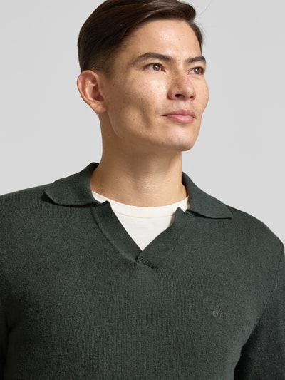Marc O'Polo Regular fit gebreide pullover van een mix van katoen en scheerwol Grafiet - 3