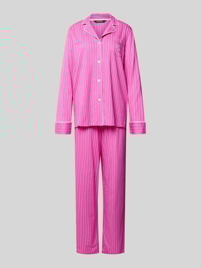Lauren Ralph Lauren Pyjama met reverskraag Felroze - 1