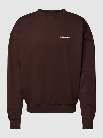 Pegador Sweatshirt met labelprint Donkerbruin - 2