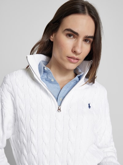 Polo Ralph Lauren Strickpullover mit Stehkragen Weiss 3