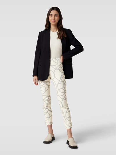 SEDUCTIVE Hose mit Allover-Muster Modell 'Sabrina' Offwhite 1