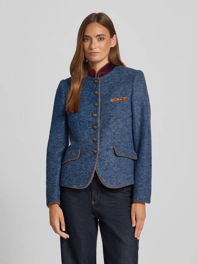White Label Slim Fit Blazer aus Woll-Mix mit Pattentaschen Bleu 4