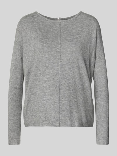 Vero Moda Comfort Fit Strickpullover aus Viskose-Mix Modell 'BREEZE AURA' Mittelgrau Melange 2