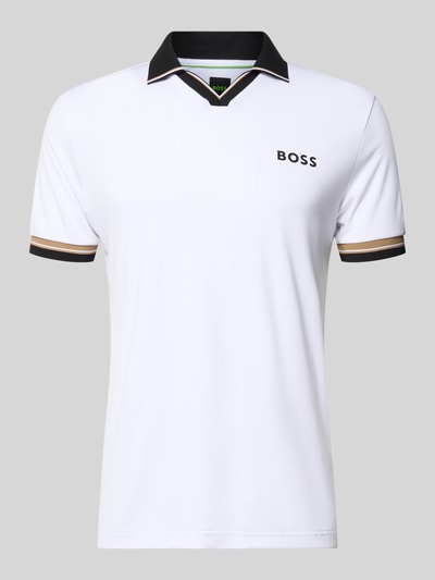 BOSS Green Koszulka polo o kroju slim fit z nadrukiem z logo model 'PL_TOC SERVE 2' Biały 2