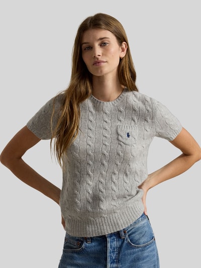 Polo Ralph Lauren Regular Fit Pullover aus Woll-Mix mit Logo-Stitching Mittelgrau Melange 4