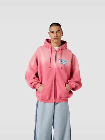 VETEMENTS Overized Sweatjacke im Destroyed-Look Pink 4