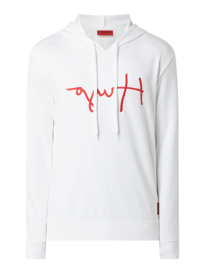 HUGO Hoodie aus Baumwolle Modell Dangfall weiss online kaufen